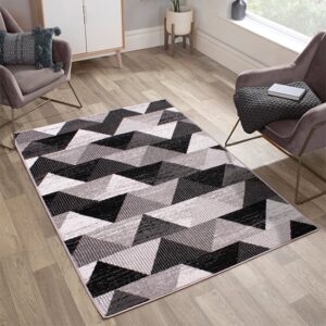 Spirit 120x170cm Triangle Design Rug In Black