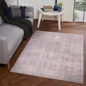 Arabella Opaque 200x290cm Damask Pattern Rug In Cream